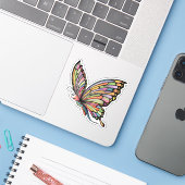 Cartoon Butterfly Sticker (Laptop met iPhone)