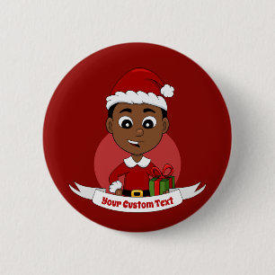 Cartoon Button met kerst