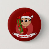Cartoon Button met kerst (Voorkant)