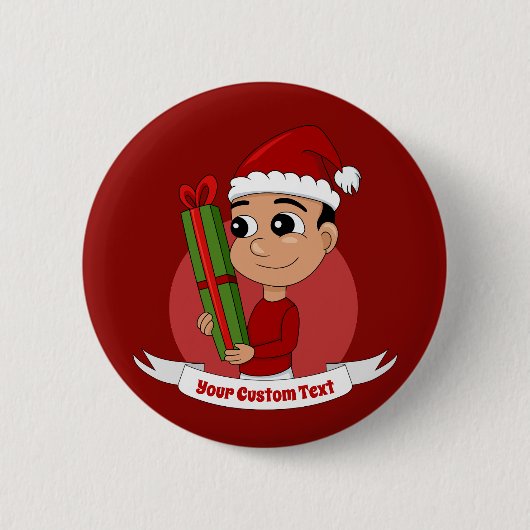 Cartoon Button met kerst (Voorkant)