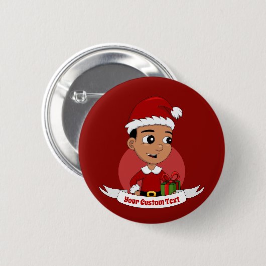 Cartoon Button met kerst (Voorkant /achterkant)