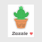 Cartoon Cactus Custom-Cut Vinyl Sticker (Vel)