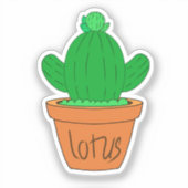 Cartoon Cactus Custom-Cut Vinyl Sticker (Voorkant)