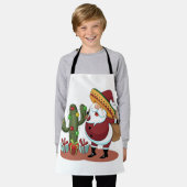 Cartoon cactus en kerstman met een sombrero schort (Gedragen)