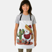 Cartoon cactus en kerstman met een sombrero schort (Insitu)