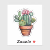 Cartoon cactus illustratie sticker (Vel)