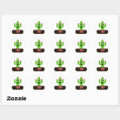Cartoon Cactus Ronde Sticker (Vel)