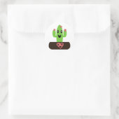 Cartoon Cactus Ronde Sticker (Tas)
