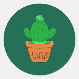 Cartoon cactus ronde sticker