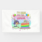 Cartoon Cake Lover-Cute verjaardagscadeau Spandoek (Horizontaal)