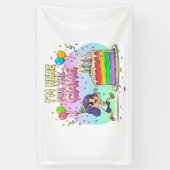 Cartoon Cake Lover-Cute verjaardagscadeau Spandoek (Verticaal)