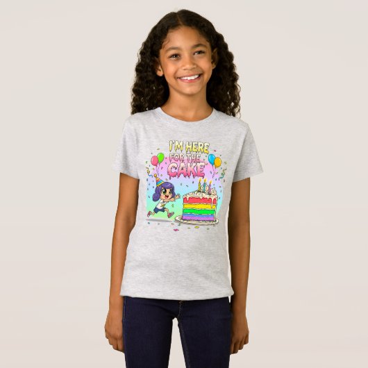 Cartoon Cake Lover-Cute verjaardagscadeau T-shirt (Voorkant volledig)