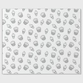 Cartoon, cakeekhoorntjes en ijsjes cadeaupapier (Vlak)