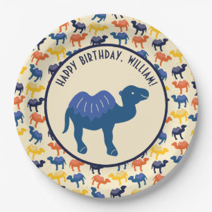 Cartoon Camel Birthday Party Persoonlijk Papieren Bordje