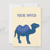 Cartoon Camel Blauw Bactrian 2 Humps Custom Kaart (Voorkant)