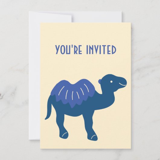 Cartoon Camel Blauw Bactrian 2 Humps Custom Kaart (Voorkant)