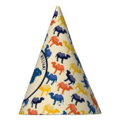 Cartoon Camel Blue Bactrian 2 Humps op maat gesned Feesthoedjes (Rechts)