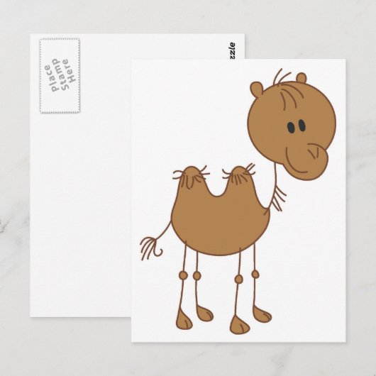 Cartoon Camel Briefkaart (Voorkant / Achterkant)