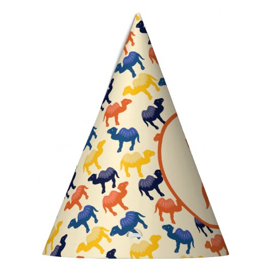 Cartoon Camel Oranje Bactrian 2 Humps Personeelsfo Feesthoedjes (Links)