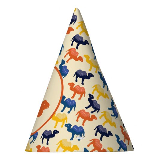 Cartoon Camel Oranje Bactrian 2 Humps Personeelsfo Feesthoedjes (Rechts)