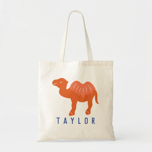 Cartoon Camel Oranje Bactrian 2 Humps Personeelsfo Tote Bag (Voorkant)
