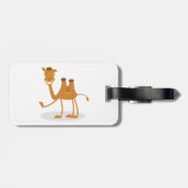 Cartoon Camel Smiling Desert Animal Character Bagagelabel (Achterkant horizontaal)