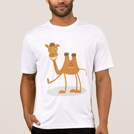 Cartoon Camel Smiling Desert Animal Character T-shirt (Voorkant)