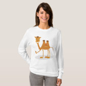 Cartoon Camel Smiling Desert Animal Character T-shirt (Voorkant volledig)