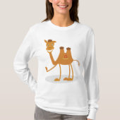 Cartoon Camel Smiling Desert Animal Character T-shirt (Voorkant)