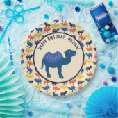 Cartoon Camel Verjaardagsfeestje gepersonaliseerd Papieren Bordje (Feest)