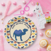 Cartoon Camel Verjaardagsfeestje gepersonaliseerd Papieren Bordje (Feest)