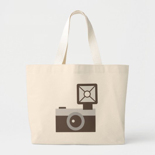 Cartoon camera grote tote bag (Voorkant)