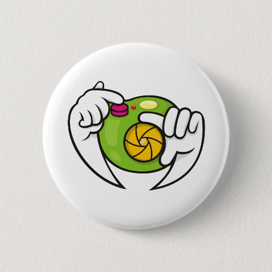 Cartoon Camera Ronde Button 5,7 Cm (Voorkant)