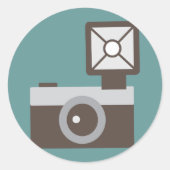 Cartoon  camera ronde sticker (Voorkant)