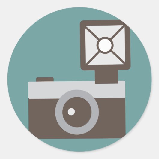 Cartoon  camera ronde sticker (Voorkant)