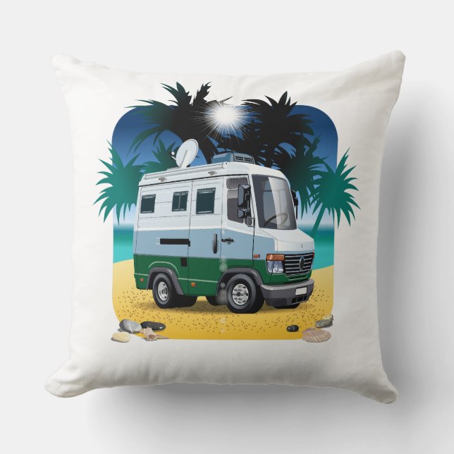 Cartoon Camper Kussen (Voorkant)