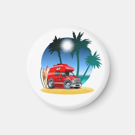 Cartoon Camper Magneet (Voorkant)