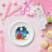 Cartoon Camper Papieren Bordje (Feest)