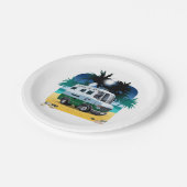 Cartoon Camper Papieren Bordje (Gekanteld)