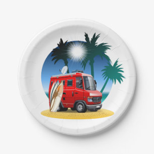 Cartoon Camper Papieren Bordje
