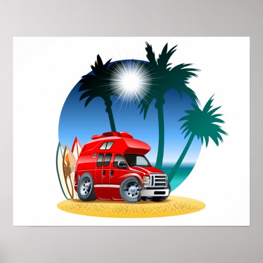 Cartoon Camper Poster (Voorkant)
