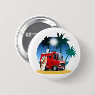 Cartoon Camper Ronde Button 5,7 Cm