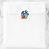Cartoon Camper Ronde Sticker (Tas)