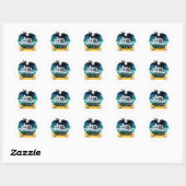 Cartoon Camper Ronde Sticker (Vel)