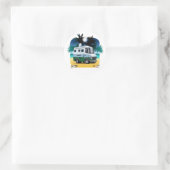 Cartoon Camper Ronde Sticker (Tas)