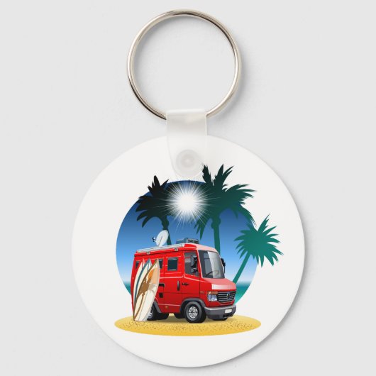 Cartoon Camper Sleutelhanger (Voorkant)