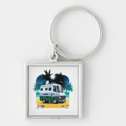 Cartoon Camper Sleutelhanger (Voorkant)