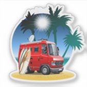 Cartoon Camper Sticker (Voorkant)