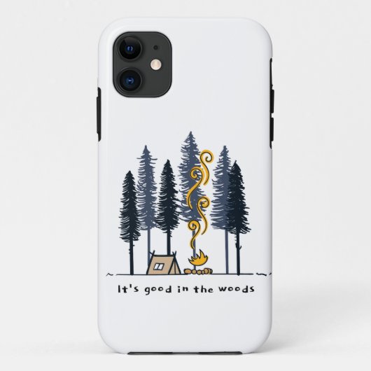 Cartoon Camping Hoesje-Mate iPhone Case (Achterkant)