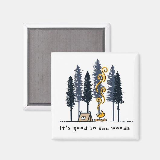 Cartoon Camping Magneet (Voorkant / Achterkant)